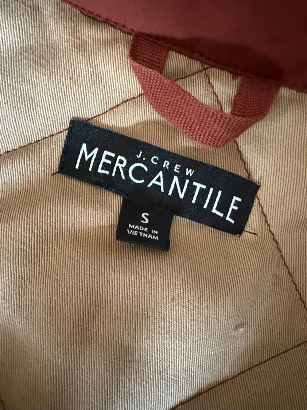 J. Crew Quilted Sleeveless Vest in Rust Red